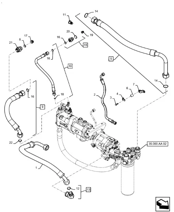 48174763 - Шланг гидравл. насоса масл. TGT8./Mg.